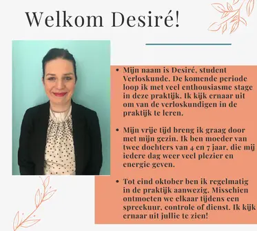 Tot eind oktober loopt Desiré haar stage bij ons!